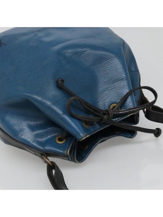 Authentic LOUIS VUITTON Epi Petit Noe Shoulder Bag Bicolor Black Blue M44152 - Picture 13 of 16